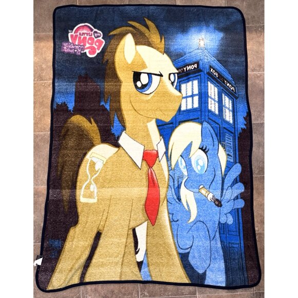 My Little Pony Dr Whooves Blanket Doctor Who Tardis Friendship is Magic 64"x45" - Picture 2 of 13
